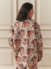 Laura Ashley Cream All Over Ellenborough Floral Printed Denim Shacket - Image 7 of 9