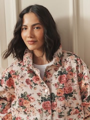 Laura Ashley Cream All Over Ellenborough Floral Printed Denim Shacket - Image 8 of 9