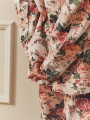 Laura Ashley Cream All Over Ellenborough Floral Printed Denim Shacket - Image 9 of 9