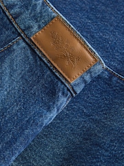 Laura Ashley Blue Denim Button Front Detail Wide Leg Jeans with Front Seams - Image 7 of 7