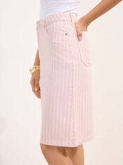 Friends Like These Pink Stripe Denim Bermuda Shorts - Image 2 of 4