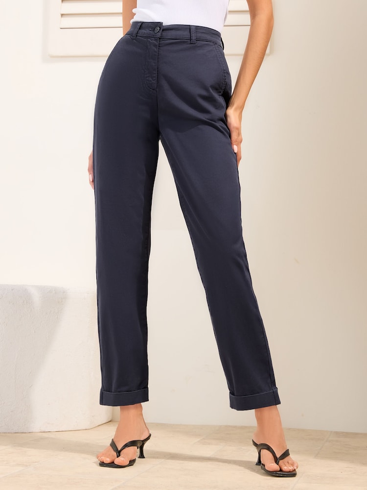 Friends Like These Navy Blue Slim Chino Trousers - Image 2 of 4