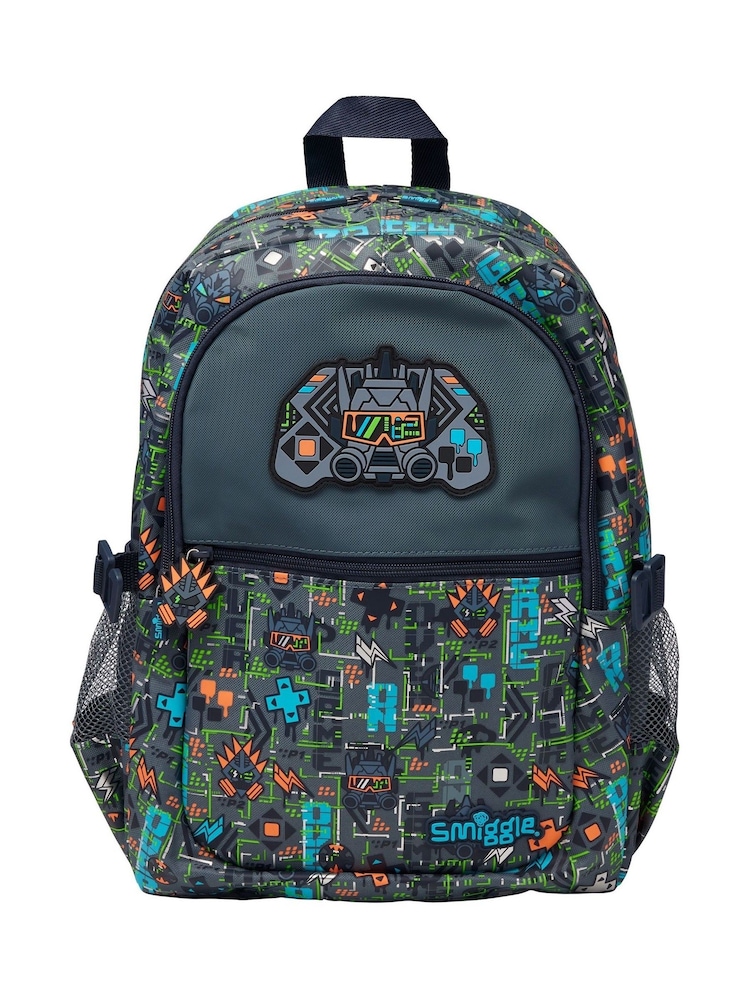 Smiggle Grey Trailblazer Oblong Attach ID Lunchbox - Image 1 of 2 Smiggle Grey Trailblazer Oblong Attach ID Lunchbox - Image 1 of 2