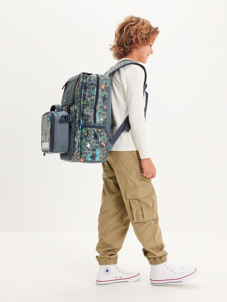 Smiggle Grey Trailblazer Foldover Attach Backpack - Image 6 of 6