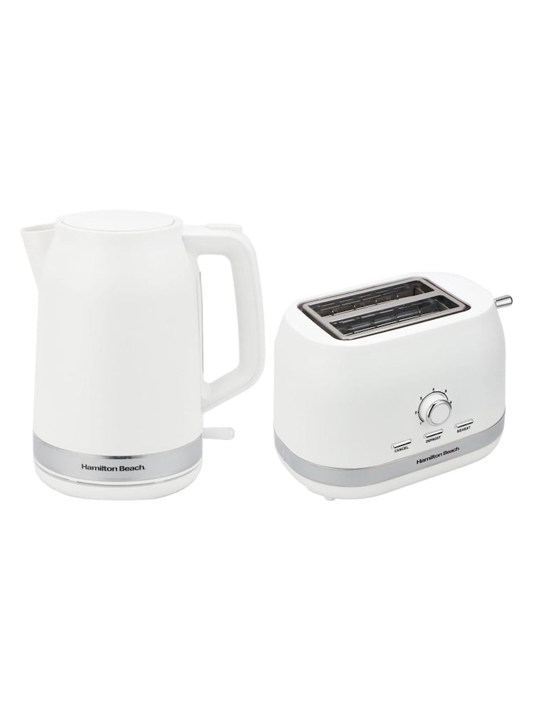 Hamilton Beach White Ella Breakfast Kettle and Toaster Set - Image 2 of 6