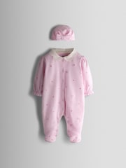 Jojo Maman Bébé Pink Sleepsuit - Image 1 of 8