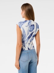 Forever New White Mel Extended Sleeves Mesh Top - Image 2 of 5