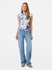 Forever New White Mel Extended Sleeves Mesh Top - Image 5 of 5