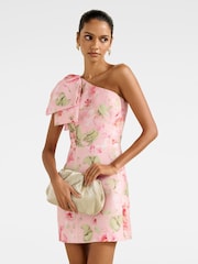 Forever New Petite Darcy One Shoulder Contains Linen Mini Dress - Imagem 1 de 5