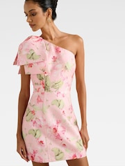Forever New Petite Darcy One Shoulder Contains Linen Mini Dress - Imagem 4 de 5