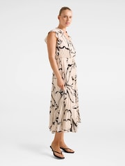Forever New Cream Morgan Pleated Midi Dress - Image 3 of 4