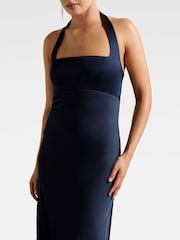 Forever New Blue April Open Back Satin Maxi Dress - Image 4 of 4