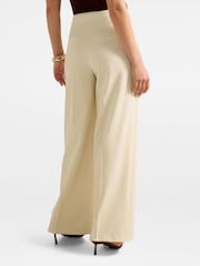 Forever New Cream Gigi Button Tab Wide Leg Trousers - Image 2 of 5