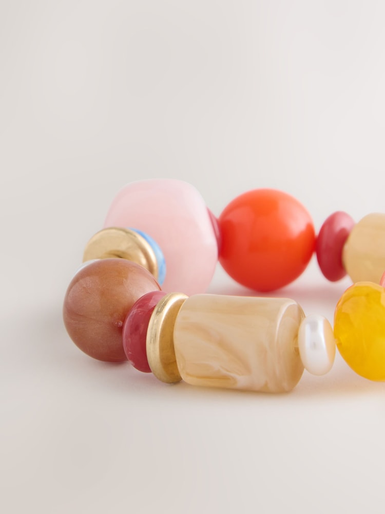 Multicolour Chunky Bead Bracelet - Image 3 of 3 Multicolour Chunky Bead Bracelet - Image 3 of 3