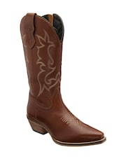 Marrón - Ravel Leather Cowboy Boots on a Western Heels - Imagen 1 de 4