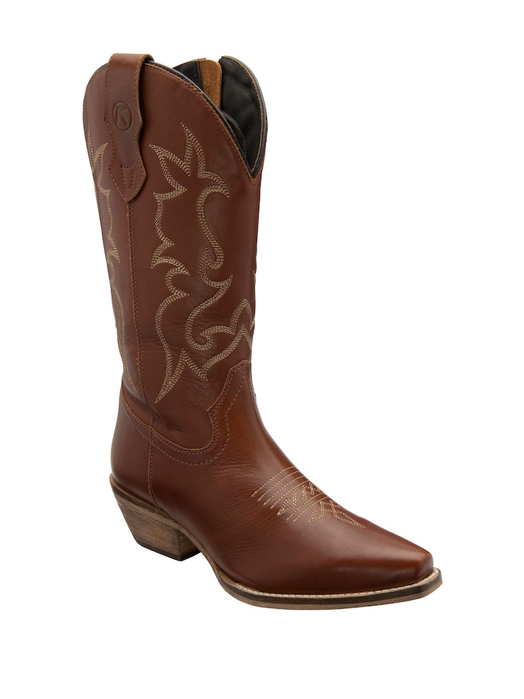 Marrón - Ravel Leather Cowboy Boots on a Western Heels - Imagen 1 de 4 Marrón - Ravel Leather Cowboy Boots on a Western Heels - Imagen 1 de 4