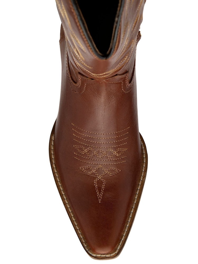 Marrón - Ravel Leather Cowboy Boots on a Western Heels - Imagen 4 de 4 Marrón - Ravel Leather Cowboy Boots on a Western Heels - Imagen 4 de 4