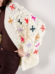 Apricot Cream Multicolour Flower 3D Knitted Cardigan - Image 4 of 5