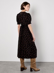 Apricot Black Mono Spot Button Down Dress - Image 2 of 4