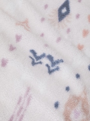 White Pattern Printed Fleece Duvet Cover and Pillowcase Set - Image 4 of 5