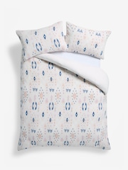 White Pattern Printed Fleece Duvet Cover and Pillowcase Set - Image 5 of 5