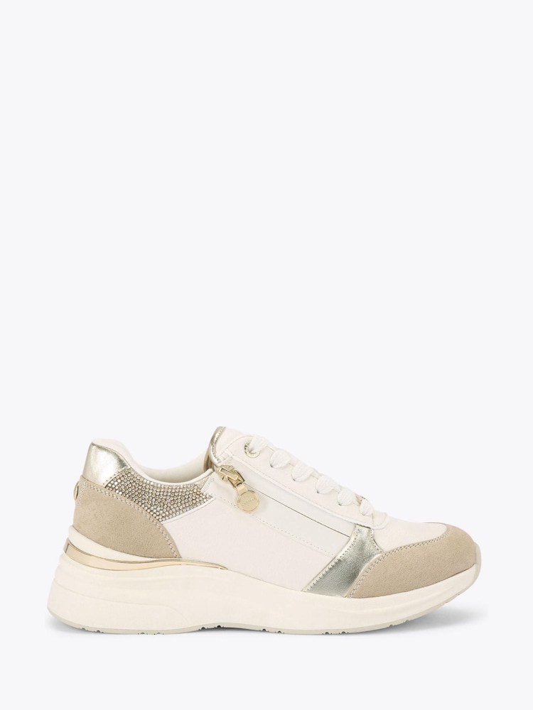 Carvela Cream Carvela Statement Zip Runner Trainers - Image 2 of 5