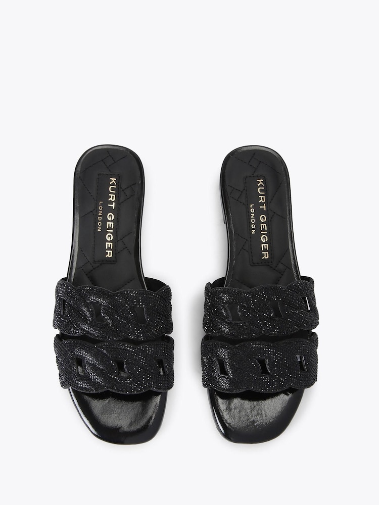 Kurt Geiger London Crystal Chain Flat Sandals - Image 2 of 4 Kurt Geiger London Crystal Chain Flat Sandals - Image 2 of 4