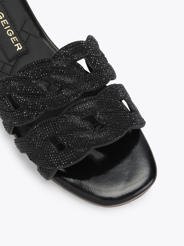 Kurt Geiger London Crystal Chain Flat Sandals - Image 4 of 4