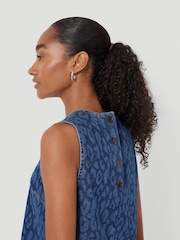 Hush Blue Valerie Leopard Print Denim Top - Image 5 of 6