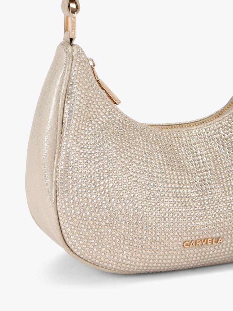 Carvela Gold Diamante Scoop Bag - Image 4 of 4