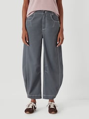 Hush Grey Seam Detail Barrel Leg Trousers - Image 1 of 7