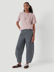 Hush Grey Seam Detail Barrel Leg Trousers - Image 2 of 7