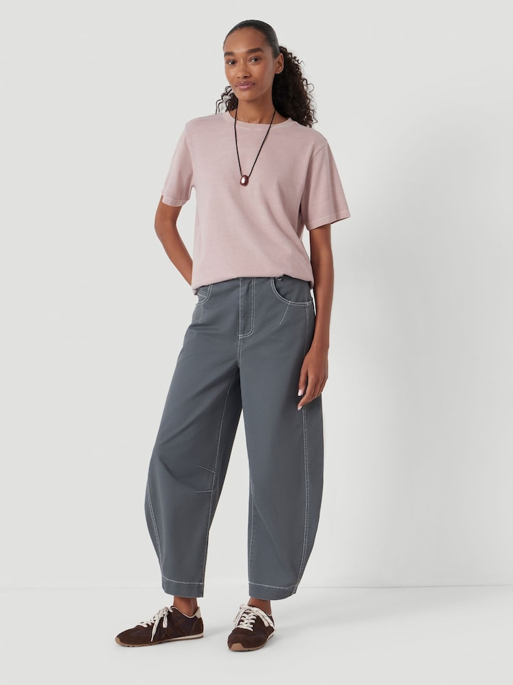 Hush Grey Seam Detail Barrel Leg Trousers - Image 2 of 7 Hush Grey Seam Detail Barrel Leg Trousers - Image 2 of 7