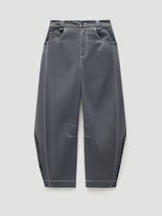 Hush Grey Seam Detail Barrel Leg Trousers - Image 7 of 7