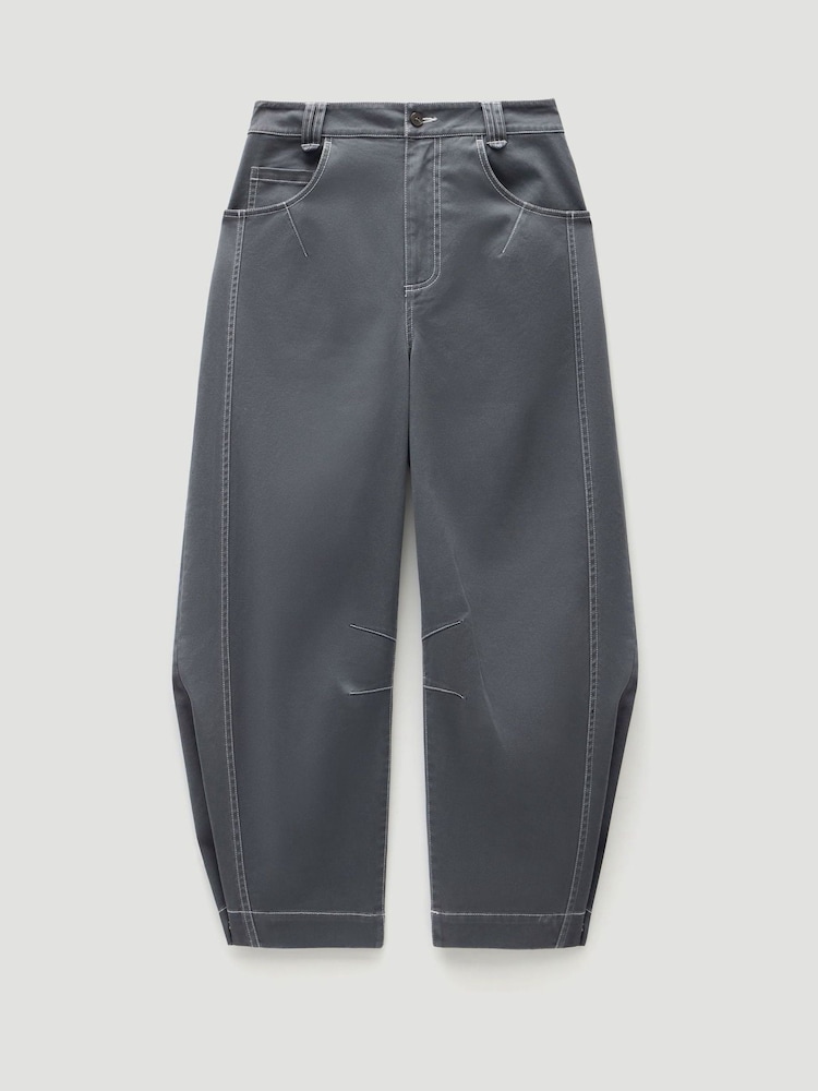 Hush Grey Seam Detail Barrel Leg Trousers - Image 7 of 7 Hush Grey Seam Detail Barrel Leg Trousers - Image 7 of 7