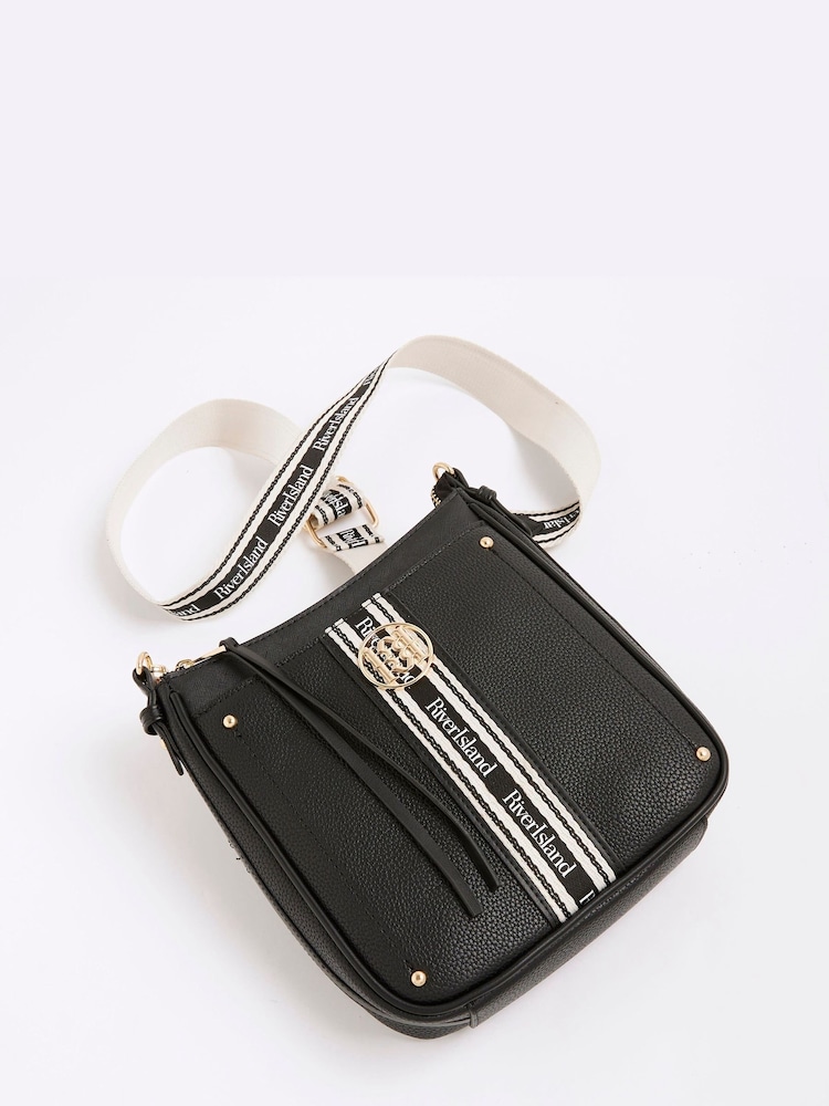 River Island Black Webbing Pocket Messenger Bag - Image 6 of 6 River Island Black Webbing Pocket Messenger Bag - Image 6 of 6