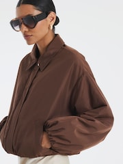 River Island Brown Bubble Hem Jacket - Image 1 of 4