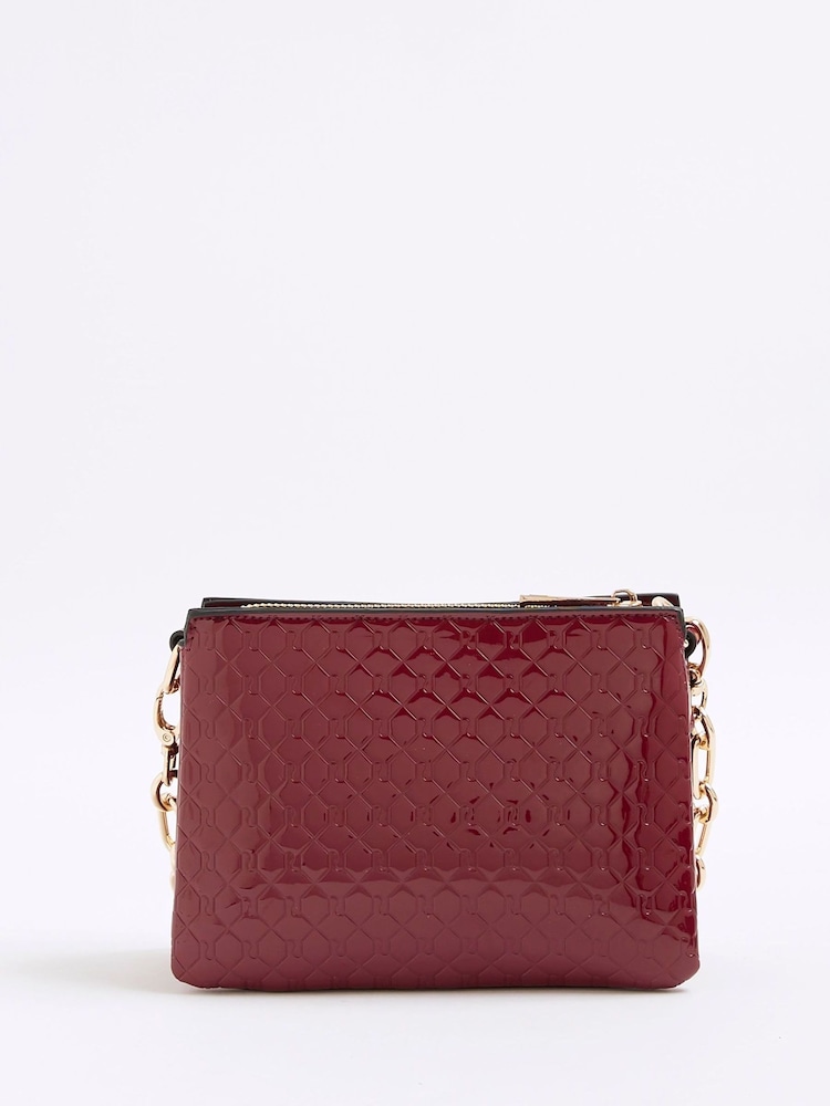 River Island Red Chain Pocket Multi Compartment Cross-Body Bag - Image 2 of 6 River Island Red Chain Pocket Multi Compartment Cross-Body Bag - Image 2 of 6