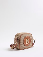River Island Brown Monogram Cross-Body Bag - Image 2 of 6
