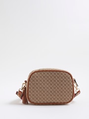 River Island Brown Monogram Cross-Body Bag - Image 3 of 6