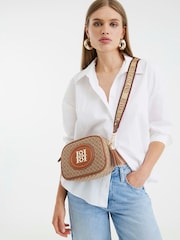 River Island Brown Monogram Cross-Body Bag - Image 6 of 6
