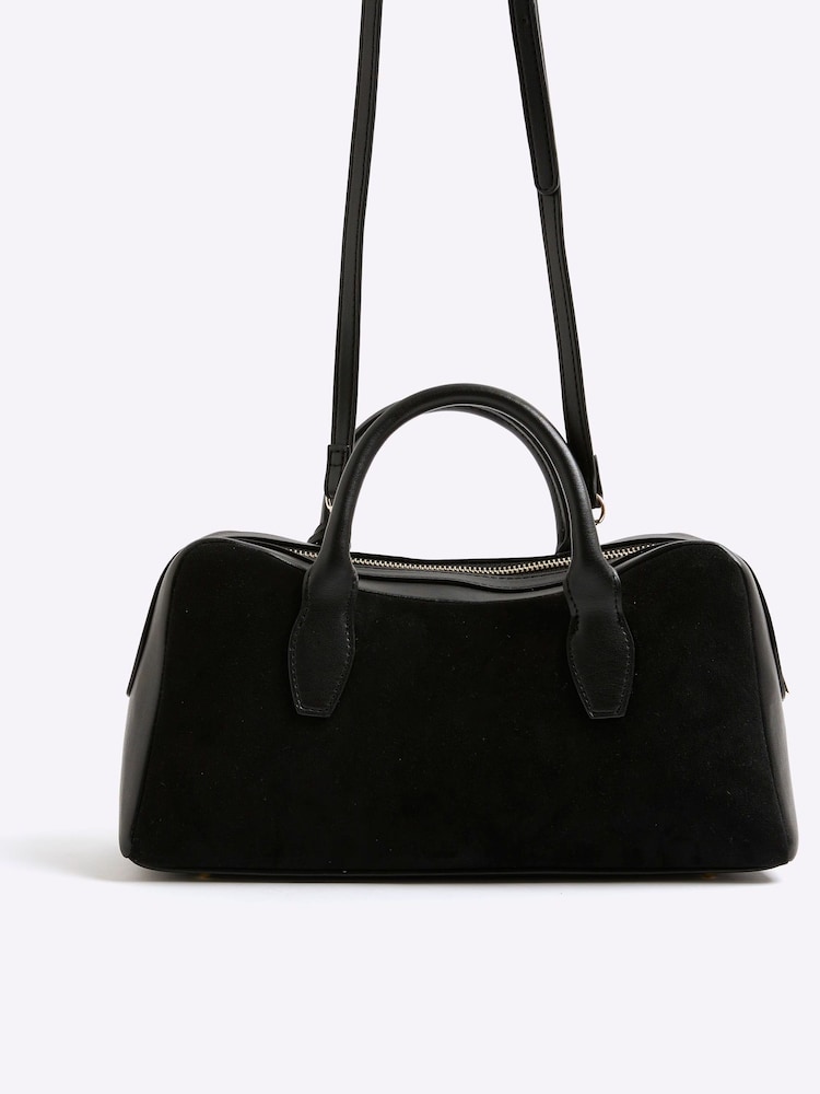 River Island Black Curved Bowler Bag - Image 1 of 5 River Island Black Curved Bowler Bag - Image 1 of 5