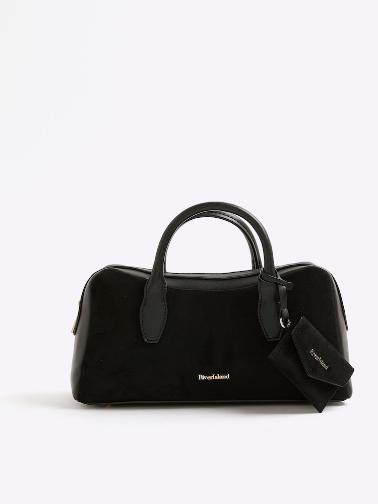 River Island Black Curved Bowler Bag - Image 2 of 5 River Island Black Curved Bowler Bag - Image 2 of 5
