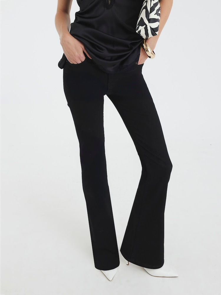 River Island Black Mid Rise Bootcut Jeans - Image 1 of 4