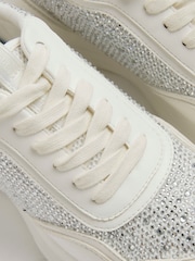 River Island Silver Diamante Mesh Runner Trainers - Image 5 of 6