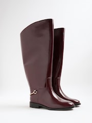 River Island Red High Leg Riding Boots - Image 2 of 5