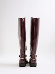 River Island Red High Leg Riding Boots - Image 3 of 5