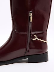 River Island Red High Leg Riding Boots - Image 4 of 5