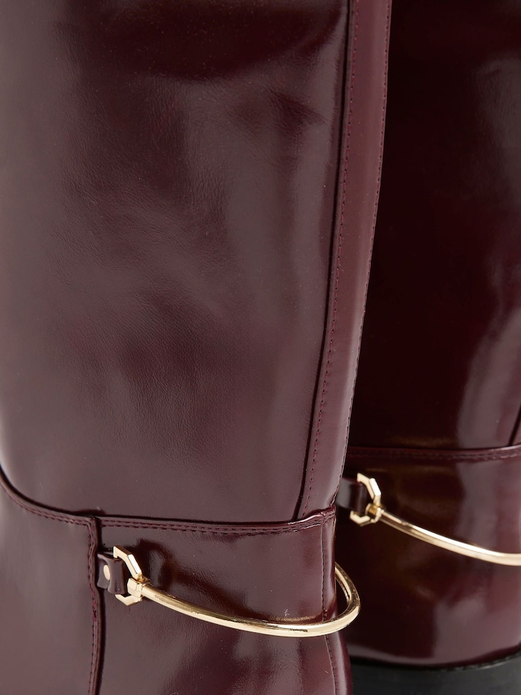 River Island Red High Leg Riding Boots - Image 5 of 5
