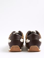 River Island Brown Leopard Print Lace-Up Trainers - Image 3 of 5